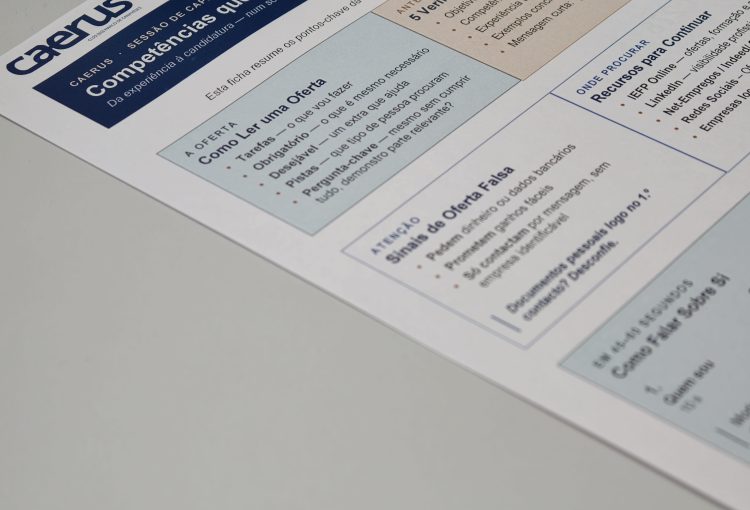 Caerus promove sessão “Competências que Abrem Portas” para reforçar a preparação para o mercado de trabalho