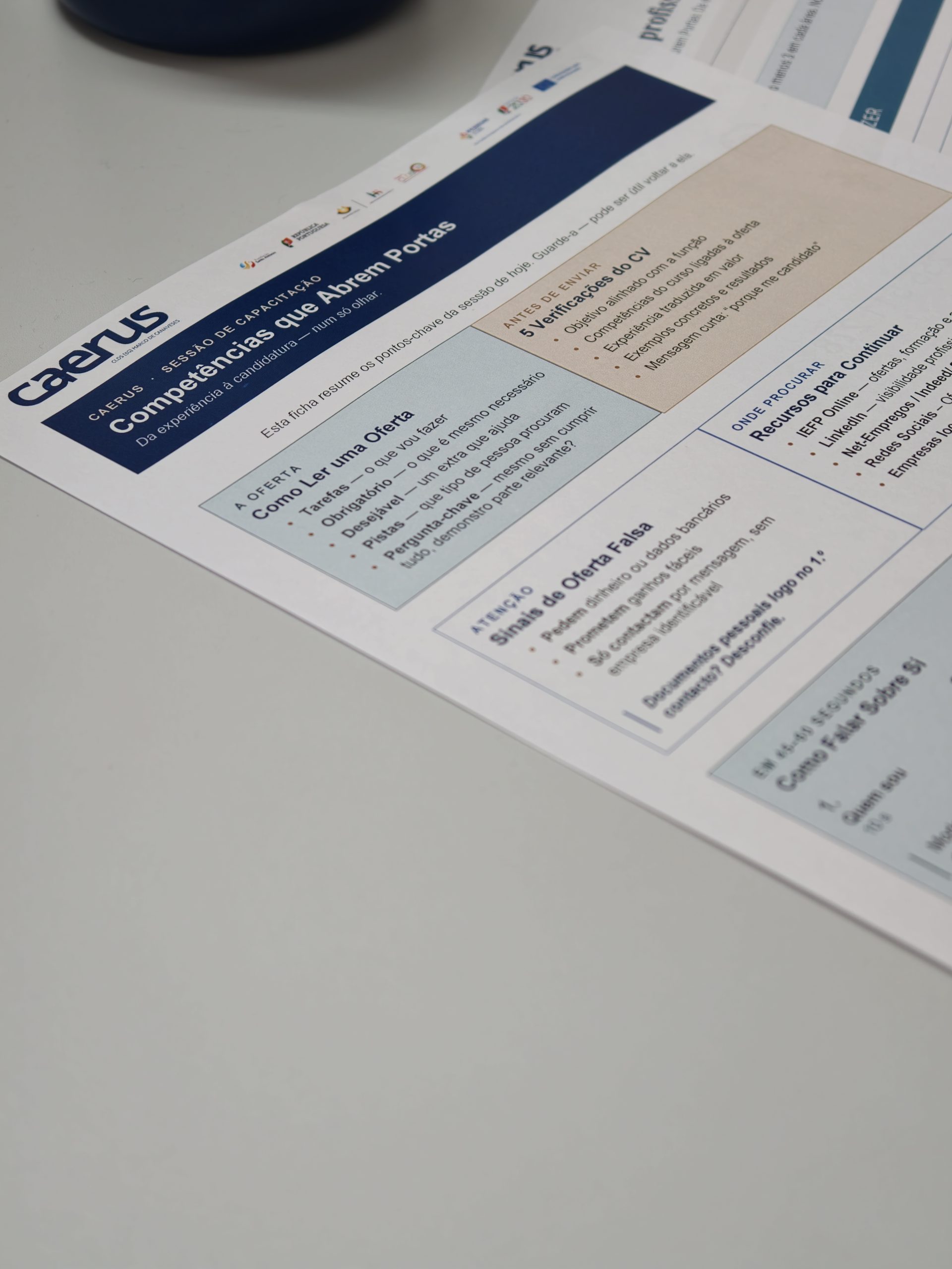 Caerus promove sessão “Competências que Abrem Portas” para reforçar a preparação para o mercado de trabalho